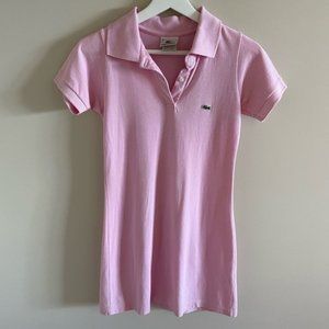 Lacoste Preppy Short Sleeve Pink Polo Dress Size XS